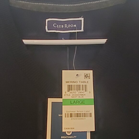 NWT Club Room Men's V Neck Sweater - Size L - Picture 2 of 5